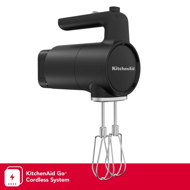Alt view image 2 of 6 - Go Cordless Hand Mixer, battery included, KHMR762 | Cordless, 7 Speed Settings, Soft Start Feature, Stainless Steel Beaters, Battery Included, Black Matte