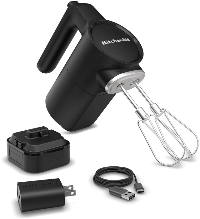 Main image of Go Cordless Hand Mixer, battery included, KHMR762 | Cordless, 7 Speed Settings, Soft Start Feature, Stainless Steel Beaters, Battery Included, Black Matte