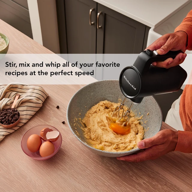 Alt view image 5 of 6 - Go Cordless Hand Mixer, battery included, KHMR762 | Cordless, 7 Speed Settings, Soft Start Feature, Stainless Steel Beaters, Battery Included, Black Matte