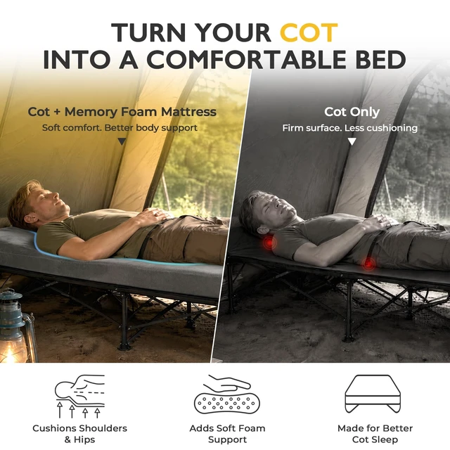 Alt view image 2 of 7 - 3 Inch CertiPUR-US Memory Foam Camping Mattress, Waterproof Roll up Sleeping Pad for Adults, Comfortable Thick Floor Sleeping Mats for Car Truck Tent with Removable Travel Bag