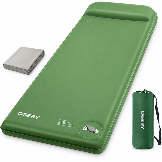 Main image of Self-Inflating Sleeping Pad, 3" Memory Foam Camping Mattress | Built-in Foot Pump, Insulated Foam, Memory Foam, Car Camping, Tent Camping, Backpacking, Compact Storage, 4-Season