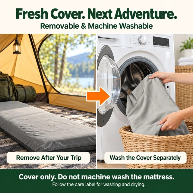 Alt view image 5 of 7 - Self-Inflating Sleeping Pad, 3" Memory Foam Camping Mattress | Built-in Foot Pump, Insulated Foam, Memory Foam, Car Camping, Tent Camping, Backpacking, Compact Storage, 4-Season