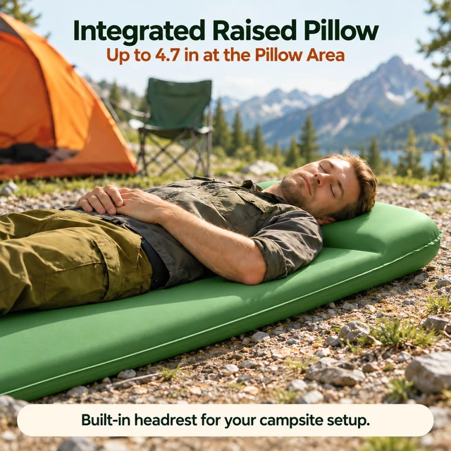 Alt view image 7 of 7 - Self-Inflating Sleeping Pad, 3" Memory Foam Camping Mattress | Built-in Foot Pump, Insulated Foam, Memory Foam, Car Camping, Tent Camping, Backpacking, Compact Storage, 4-Season