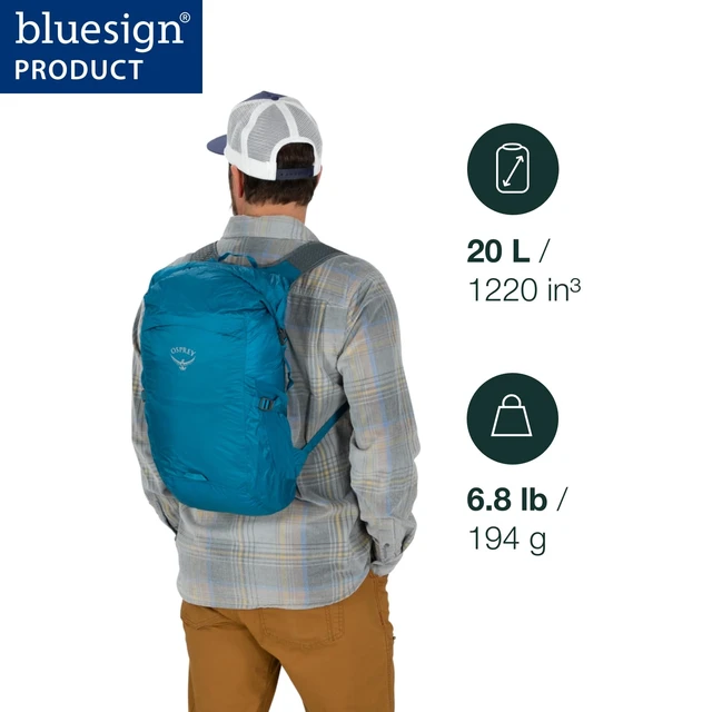 Alt view image 2 of 7 - Ultralight 20L Dry Stuff Pack, Blue OS | outdoor accessory, rain cover, dry bag, packing organizer, Blue color, OS size