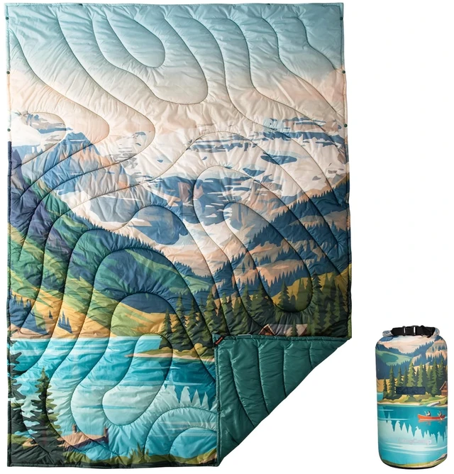 Main image of Ultralight Camping Blanket, Wearable Packable Blanket,79"x57" | Down Alternative Puffy Blankets Weatherproof Warm Package Quilt with Snap Buttons for Outdoor Hiking Travel, Picnic Stadium