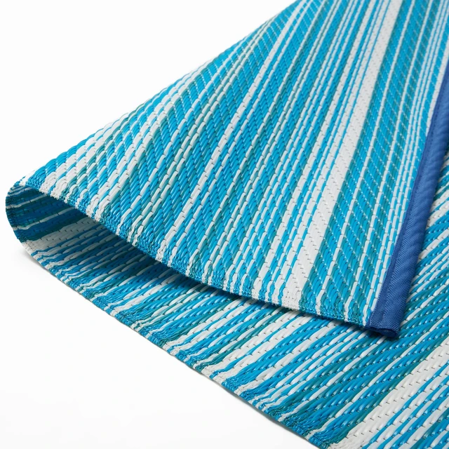 Alt view image 3 of 6 - Reversible Outdoor/Indoor Plastic Rug Plastic Straw Rug Waterproof Portable Mat, Easy to Clean and Fold,Perfect for Garden, Patio, Picnic, Decking-Blue8x10Ft