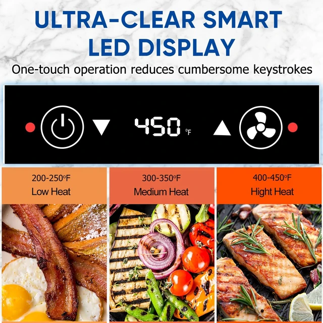 Alt view image 3 of 7 - Indoor Grill Electric Smokeless Grill Portable Korean BBQ, Blue | with Turbo Smoke Extractor Technology, Adjustable Temperature, Non-stick Removable Plate, Tempered Glass Lid, Great for Party