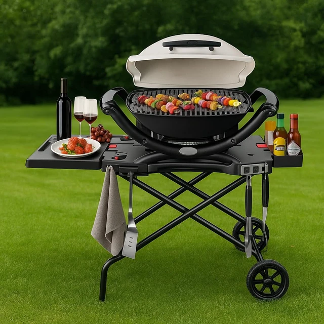 Alt view image 7 of 7 - Outdoor Grill Stand for Weber Q1200, Q1000, Q2200, Q2400, Portable Grill Cart for Blackstone 17"& 22" Table Top Griddles, for Weber Grill,Griddle Stand for Blackstone,for Travel and Camping