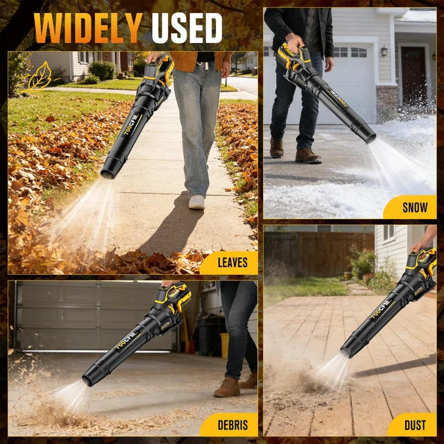 Alt view image 6 of 7 - 700 CFM Leaf Blower Compatible with DeWalt 20V Max Battery (Bare Tool) | 200 MPH Heavy-Duty Cordless Blower with 2-Speed Sliding Switch, Copper Motor for Lawn Care, Yard Debris & Winter Snow