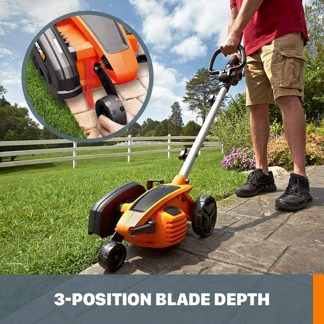 Alt view image 4 of 5 - Electric Lawn Edger, 12 Amp 7.5" Trencher for Lawn Landscaping, WG896 | 3-Position Adjustable Cutting Depth, Lawn Edging & Trenching Dual Use, Corded