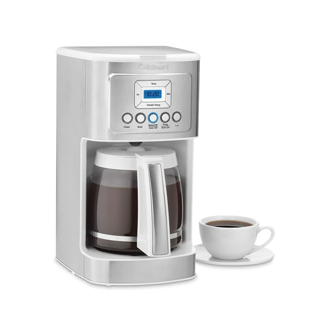 Alt view image 2 of 2 - 14-Cup Coffee Maker, Programmable PerfecTemp Glass Carafe Coffee Machine with 1-4 Cup Setting, Brew Strength Control and Brew Pause, Stainless Steel, DCC-3200WNAS, White