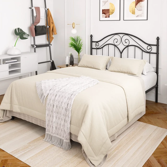 Alt view image 5 of 7 - Headboard for Full Size Bed Frame Vintage Platform Bed Metal Headboard Only | Height Adjustable,Sturdy and Stable,Easy Assembly,Black