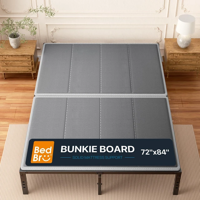 Main image of BedBro Bunkie Board California King 10mm (72" x 84") Grey Under Mattress Support, Anti-Sag & Noise-Free, Breathable Low Profile Bed Board for Metal Frame, Slatted Beds& Platform