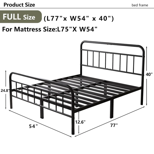 Alt view image 2 of 7 - 14Inch Metal Bed Frame,Full Size Bed Frame with Storage Space,Heavy Duty Sturdy Mattress Foundation,Easy Assembly,No Box Spring Needed,Full