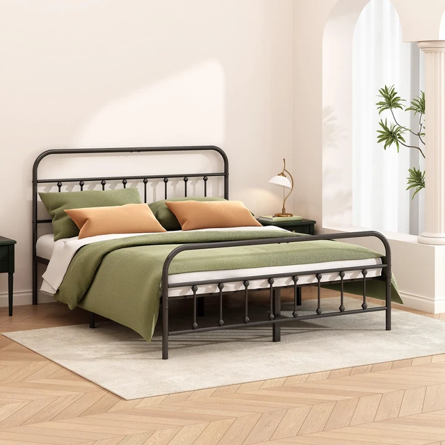 Alt view image 7 of 7 - Metal Bed Frame King Size,Easy to Assemble,Black | Structurally Stable, Heavy Duty Steel Slat Supported, No Box Spring Needed, Easy Removal and Transport