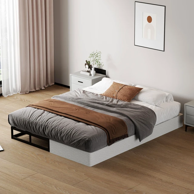 Alt view image 6 of 7 - 7 Inch Queen Box Spring - Metal Frame Mattress Foundation Memory Foam Basics Bed Base Heavy Duty Box Springs No Noise, 3000lbs Max Weight Capacity