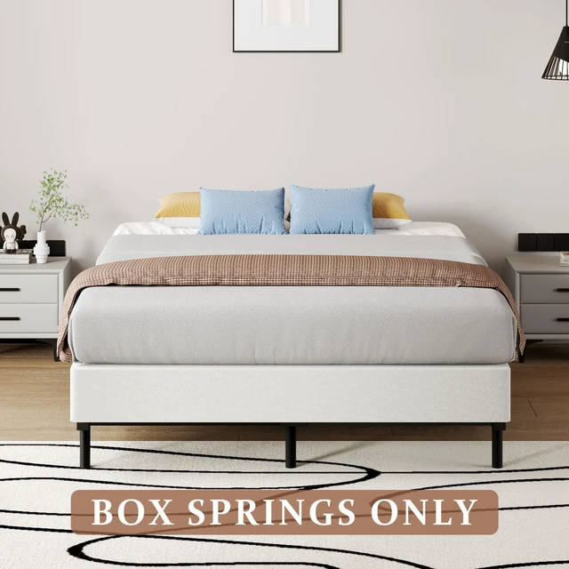 Alt view image 7 of 7 - 7 Inch Queen Box Spring - Metal Frame Mattress Foundation Memory Foam Basics Bed Base Heavy Duty Box Springs No Noise, 3000lbs Max Weight Capacity