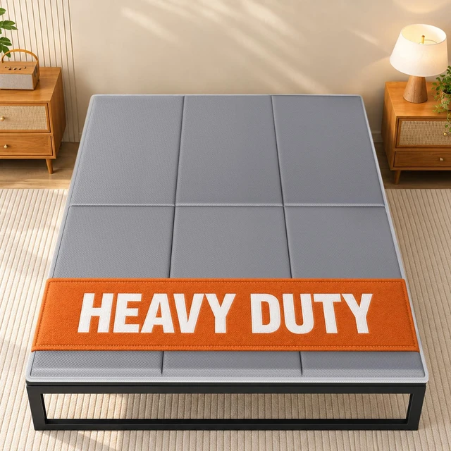 Main image of Heavy Duty Bunkie Board Queen Size 60'' x 80'', Anti-Slip Bed Slat | Noise Reducing, Breathable Bed Support Board to Prevent Sagging Mattress, Fits Metal Frames, Slatted Frames, and Sofa Beds
