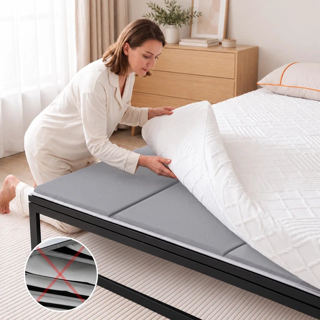 Alt view image 6 of 7 - Heavy Duty Bunkie Board Queen Size 60'' x 80'', Anti-Slip Bed Slat | Noise Reducing, Breathable Bed Support Board to Prevent Sagging Mattress, Fits Metal Frames, Slatted Frames, and Sofa Beds