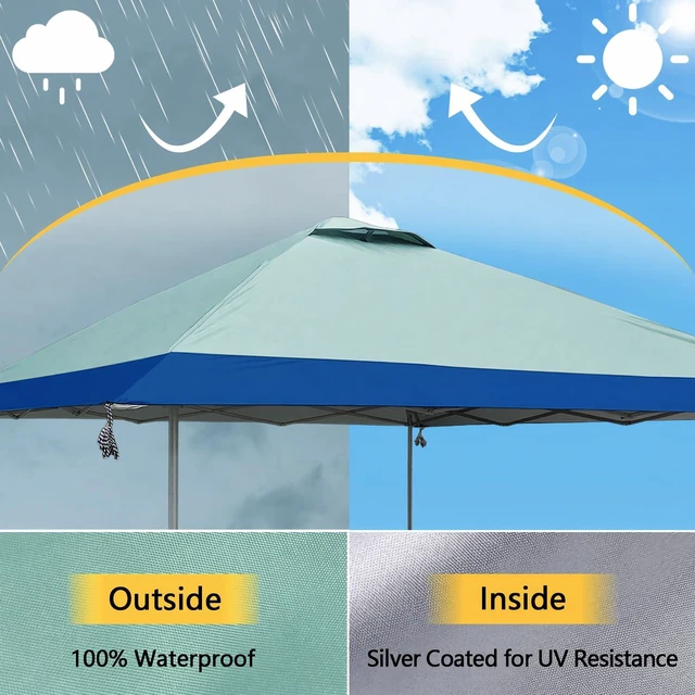 Alt view image 4 of 6 - 13x13 Canopy Replacement Top with Air Vent Fit for Coleman Oasis 1606532 2156426 2156428, 300D Oxford Waterproof Silver Coated Pop Up Canopy Tent Cover for Outdoor (Replacement Top Only)