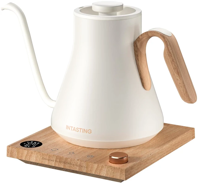 Main image of Gooseneck Electric Kettle with ±1 Temperature Control, 0.9L | Fast Heating, Stainless Steel Interior, for Pour Over Coffee, Tea & Boiling Water, Keep Warm, Cream White