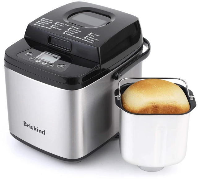 Main image of 1.5 lb Compact Bread Maker Machine with Carrying Handle, 19-in-1 | Small Breadmaker for 2-3 People, Gluten Free, Dough, Jam & Yogurt Menus, Delay Timer, Keep Warm, 1.5lb & 1lb Loaf, Low Noise