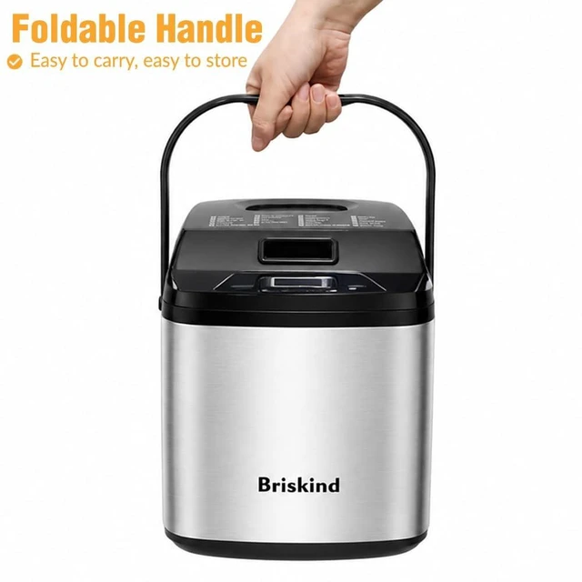 Alt view image 2 of 7 - 1.5 lb Compact Bread Maker Machine with Carrying Handle, 19-in-1 | Small Breadmaker for 2-3 People, Gluten Free, Dough, Jam & Yogurt Menus, Delay Timer, Keep Warm, 1.5lb & 1lb Loaf, Low Noise