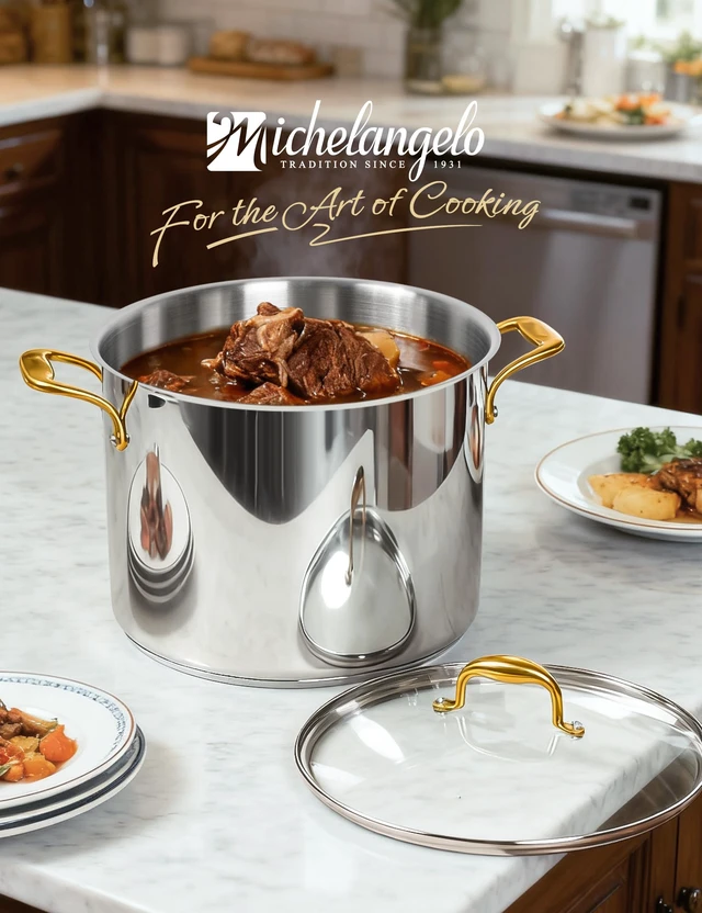 Alt view image 7 of 7 - Stainless Steel Stock Pot - 20 Quart Soup Pot with Lid & Ergonomic Handle, Extra-Large Pots for Cooking, Suitable for All Stoves