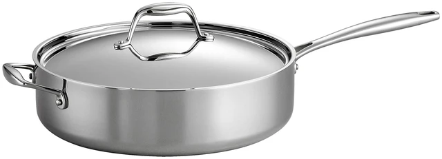 Main image of Signature Tri-Ply Clad Stainless Steel 6-Quart Saute Pan | Induction-Ready Cooking Pan, Dishwasher-Safe, NSF-Certified, Made in Brazil