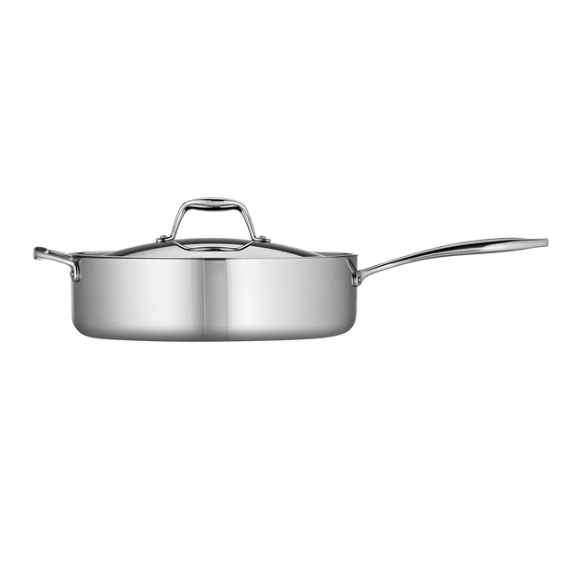 Alt view image 2 of 5 - Signature Tri-Ply Clad Stainless Steel 6-Quart Saute Pan | Induction-Ready Cooking Pan, Dishwasher-Safe, NSF-Certified, Made in Brazil