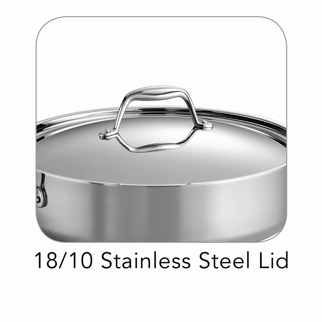 Alt view image 4 of 5 - Signature Tri-Ply Clad Stainless Steel 6-Quart Saute Pan | Induction-Ready Cooking Pan, Dishwasher-Safe, NSF-Certified, Made in Brazil