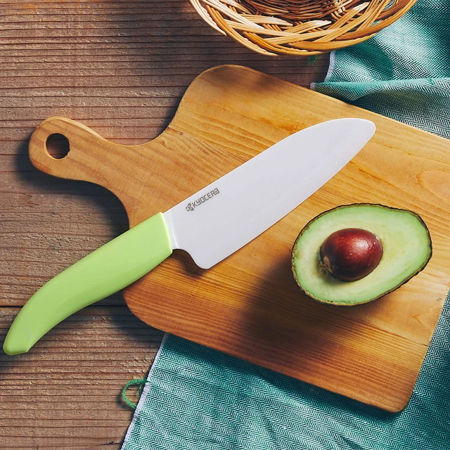 Alt view image 6 of 7 - Revolution 2-Pc Ceramic Knife Set: 5.5 Santoku & 4.5 Utility | Made In Japan Non-Reactive Zirconia Blades, Lightweight Design Reduces Hand Fatigue, Will Not Cause Food Oxidation