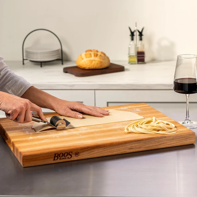 Alt view image 6 of 7 - R-Board Series Rectangular Wooden Maple Cutting Board 20x15 1.5 Thick, 12-lb Reversible Butcher Block with Edge-Grain & Finger Grips Made in the USA