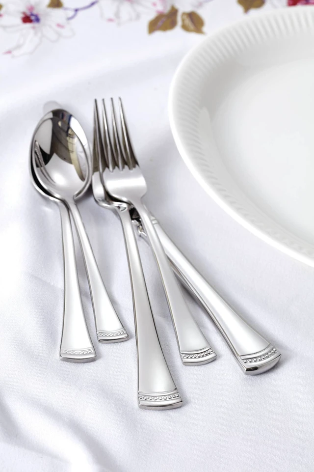 Alt view image 6 of 6 - Portola Steak Knives Silverware Set for 12, Flatware | 18/10 stainless steel, dishwasher safe | set for 12 | elegant flatware gift for entertaining, housewarming gift