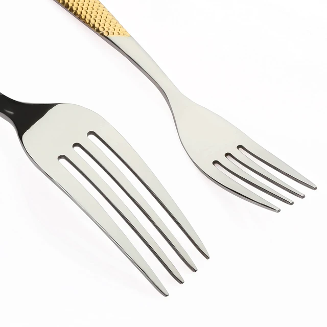 Alt view image 3 of 6 - 40-Piece Gold Silverware Set Stainless Steel Flatware Set Cutlery Set | Service for 8 Kitchen Utensils Set Includes Knives Spoons Forks For Home Kitchen Hotel