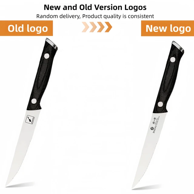 Alt view image 2 of 7 - Japanese Steak Knives Set of 8, Serrated blade, Pakkawood Handle | Serrated steak knife with non-slip Pakkawood handle, rust-proof blade, perfect for BBQ, restaurant, holiday dinners