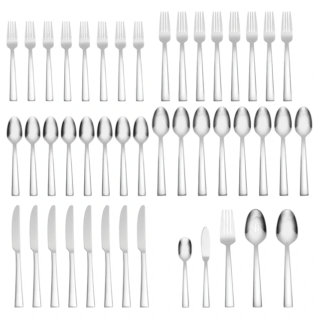 Alt view image 2 of 6 - Madison Avenue 45 Piece Casual Flatware Set, 18/0 Stainless, Service for 8,Silver,45pc