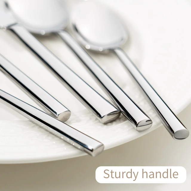 Alt view image 3 of 7 - Potter 60-Piece Forged Silverware Set Stainless Steel Flatware Set Cutlery Set, Service for 12, Mirror Finish, Dishwasher Safe