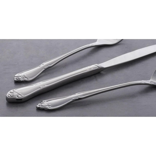 Alt view image 7 of 7 - True Rose 45 Piece Everyday Flatware, Service for 8, 18/0 Stainless Steel, Silverware Set, Silver
