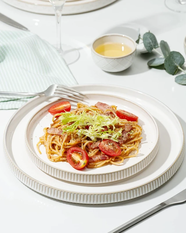 Alt view image 6 of 6 - Dinnerware Sets, Plates and Bowls Sets (10.5 Dish + 8 Dish + 6 Bowl) for 4, Microwave and Dishwasher Safe, Ceramic Dinnerware Set (12 Piece)