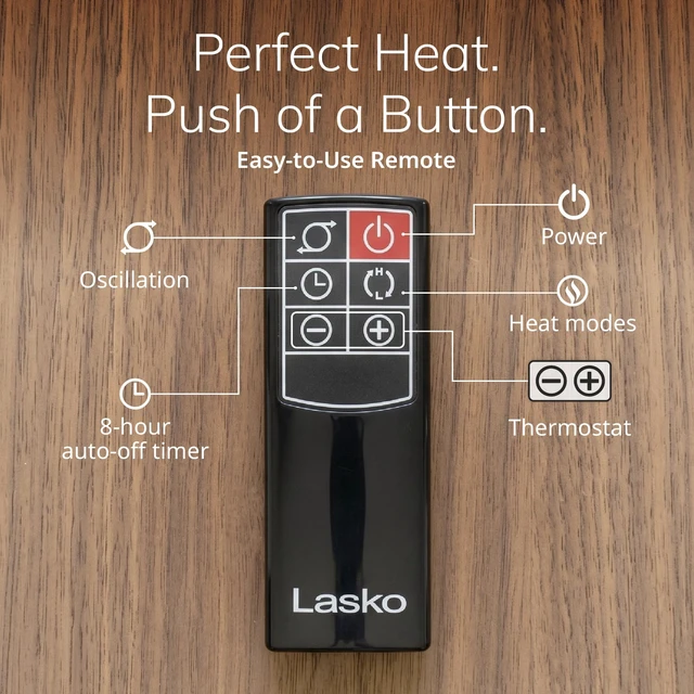 Alt view image 5 of 7 - Oscillating Digital Ceramic Tower Heater for Home with Adjustable Thermostat, Timer and Remote Control, 23 Inches, 1500W, Silver, 755320