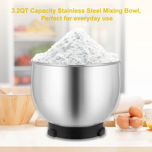 Alt view image 7 of 7 - Stand Mixer,3.2Qt Small Electric Food Mixer,6 Speeds Portable Lightweight Kitchen Mixer for Daily Use with Egg Whisk,Dough Hook,Flat Beater (Purplish-red)