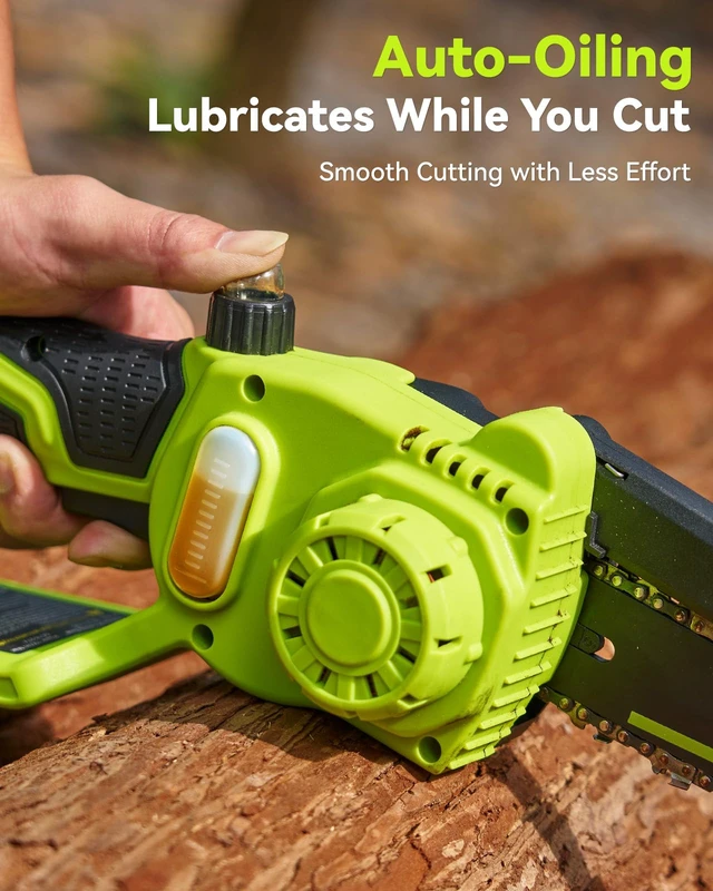 Alt view image 5 of 7 - Mini Chainsaw Cordless, 8 Inch & 6 Inch Electric Chainsaw Battery Powered, 1000W Brushless Handheld Power Chain Saw with 2 Batteries, Small Tree Saw for Branch Trimming Wood Cutting