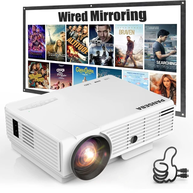 Main image of Native 1080P Mini Projector Bluetooth, Type-C Wired Mirroring for Netflix | Included Type-C Cable Smartphone Mirroring, Bluetooth Projector, E Focus, Auto Keystone, Indoor/Outdoor Projector