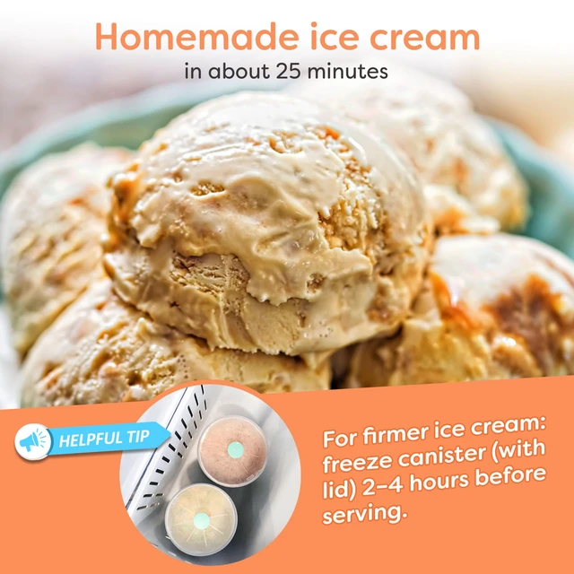 Alt view image 3 of 7 - Electric Ice Cream Maker With 4 Qt Capacity- Old Fashioned Ice Cream Machine Makes Frozen Yogurt or Gelato in Minutes- Vintage Wooden Style Ice Cream Maker with Aluminum Canister- Light Wood