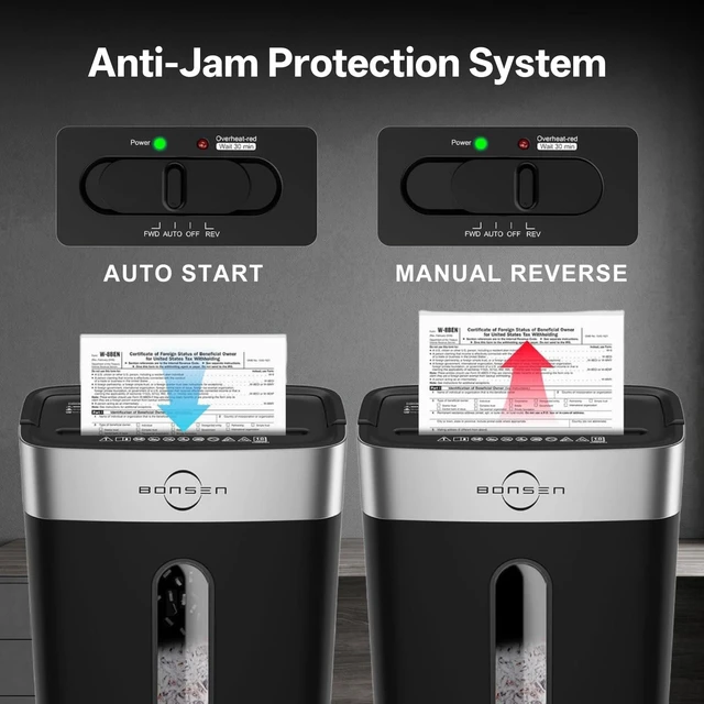 Alt view image 5 of 7 - 10-Sheet Cross-Cut Shredder for Home Office, P-4 high Security, Quiet, Credit Card Shredder, jam-Proof System, 4-Gallon bin