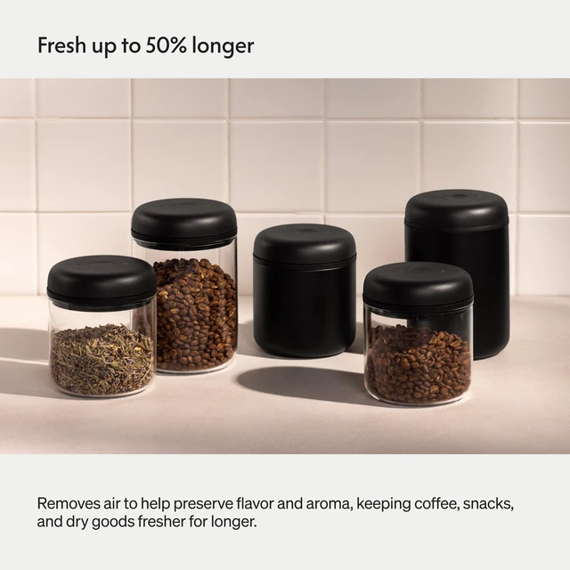 Alt view image 4 of 6 - Atmos Electric Vacuum Coffee Canister 1.2L - Auto-Seal Glass | Preserves Freshness, Holds 16 oz Whole Bean Coffee, 4-Month Battery, Airtight Seal for Loose Leaf Tea & Spices, Clear