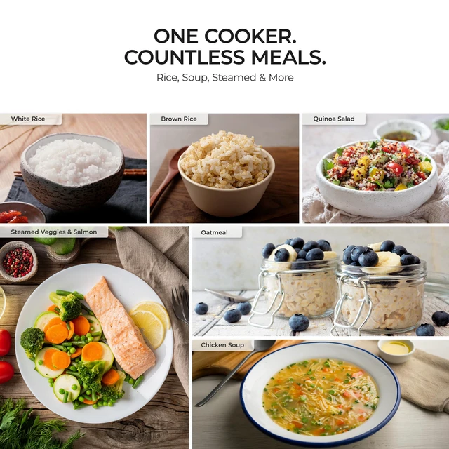 Alt view image 5 of 6 - Rice Cooker and Warmer, 20-Cup Cooked, White, CR-1095 | Large 10-Cup Uncooked Capacity, Nonstick Inner Pot, 2 Menus, Steam Tray Included, One-Touch Operation, Automatic Keep Warm