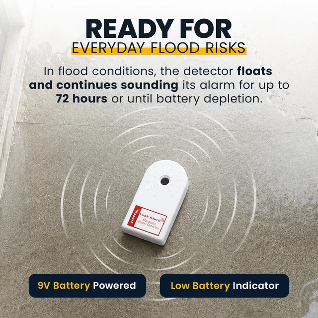 Alt view image 5 of 7 - Leak Alert Water Leak Detector, Loud 90 dB Water Alarm, 5 Pack | Detect leaks before costly water damage near water heaters, sinks, appliances and plumbing fixtures; no setup required
