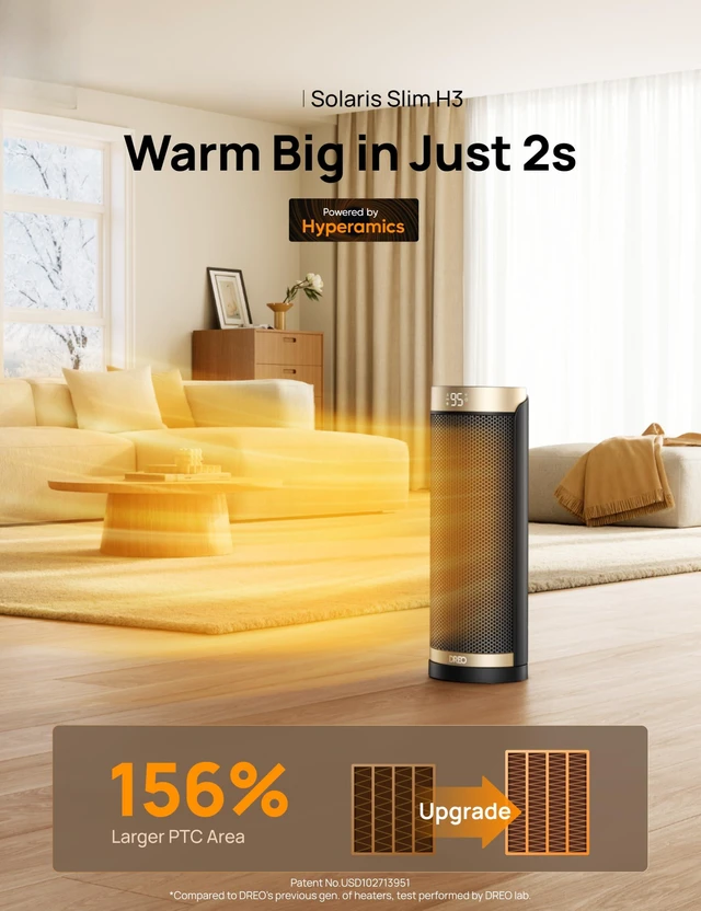 Alt view image 2 of 7 - Space Heaters for Indoor Use with Thermostat, 1500W Electric Heaters | Fast Heating, Quiet Operation, 70° Oscillation, Remote Control, 12H Timer, ECO Mode, ETL-Certified Safety Heat for Large Room